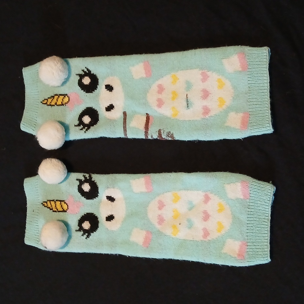 Unicorn pompom leg warmers